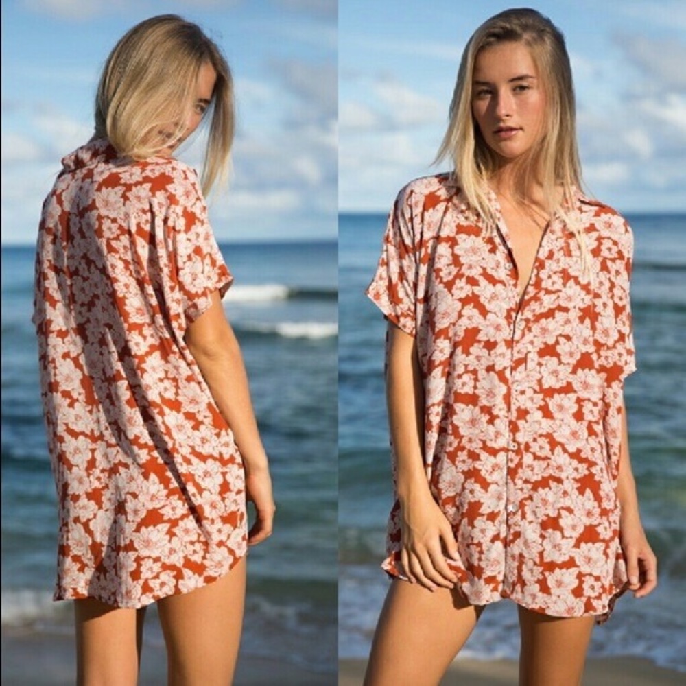 Acacia Mombasa shirt in rust magnolia